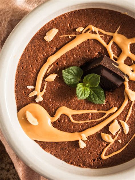 Three ingredients only & vegan. Aquafaba Recipe for Peanut Butter Mousse au Chocolat ...