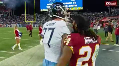 taylor lewan and josh norman involved in altercation after redskins titans game daily snark