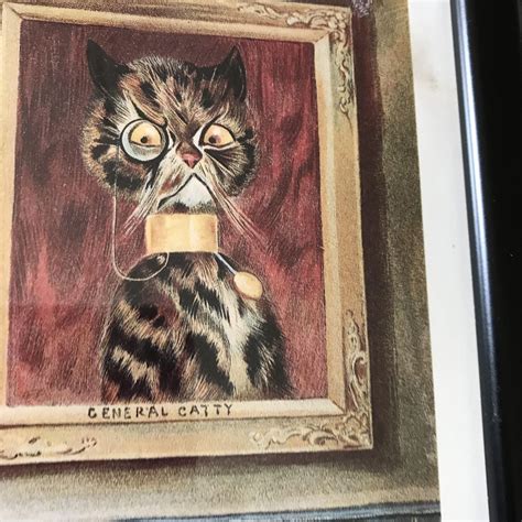 Adorable louis wain cat from 1983 cat illustration collection print. Pair of Early 20c Louis Wain Cat Prints Good Puss ...