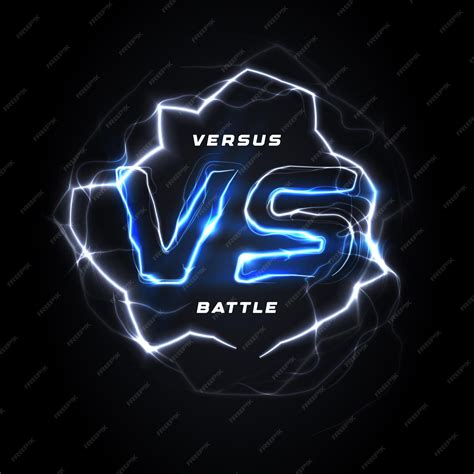 Versus Vs Plantilla De Título De Batalla De Logotipo Azul Redondo