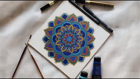 How To Draw Mandala Step By Step Mandala On Canvas Dot Mandala