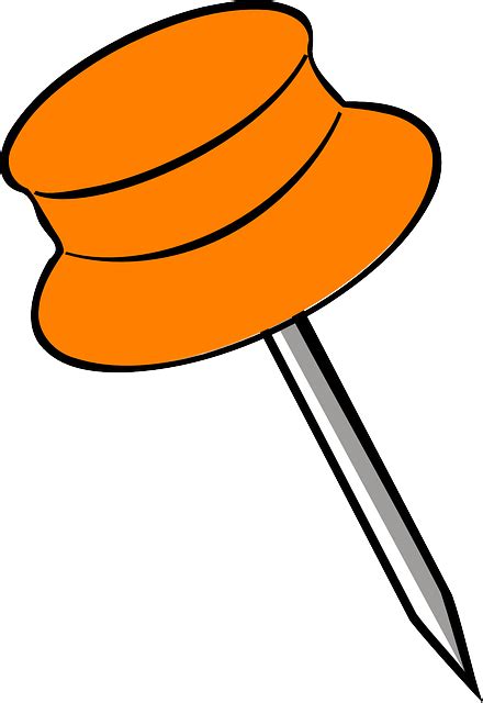 Oranje Pin Punaise · Gratis Vectorafbeelding Op Pixabay