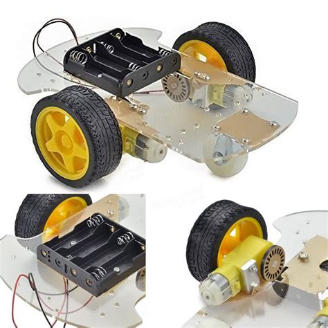 Set Wd Mini Round Double Deck Smart Robot Car Chassis Diy Kit For