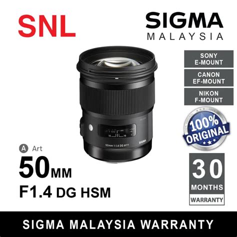 Sigma 50mm F14 Dg Hsm Art Lens Lazada