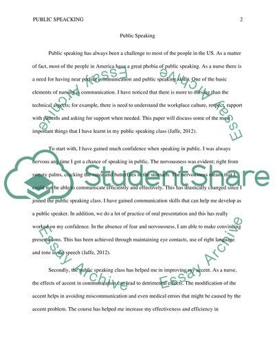 Course Reflection On Public Speaking Class Essay