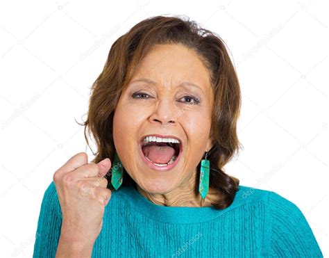 Angry Upset Senior Mature Woman Screaming Stock Photo Image By Siphotography
