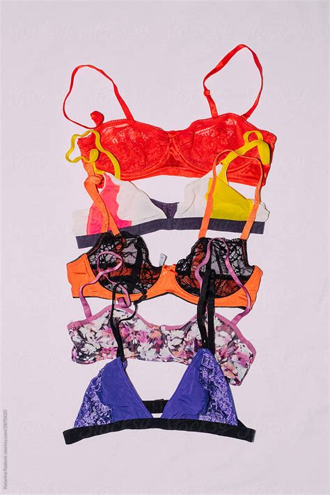 Different Sexy Lace Bras In Bright Colors By Stocksy Contributor