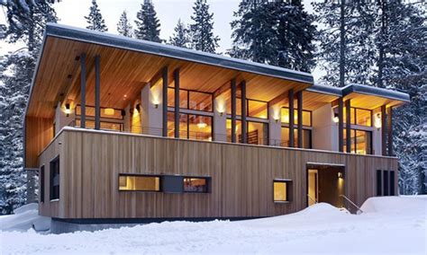 Rustic accents of stone and wood at charm and warmth to the homes. Mountain Home Plans Modern Cabins Modern Rustic Home ...