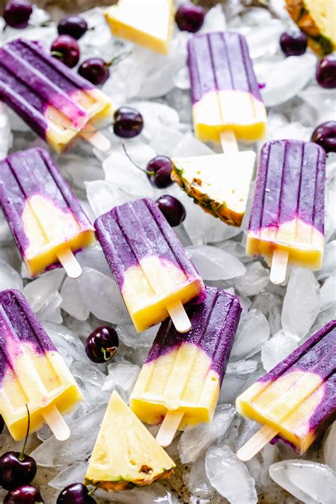 Cherry Pineapple Popsicles Healthy Delicious Platings Pairings