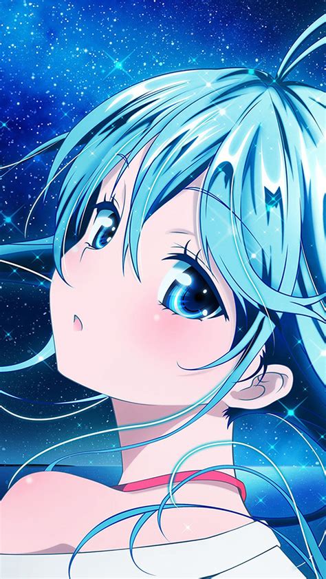 I Love Papers At49 Anime Girl Blue Beautiful Arum Art Illustration