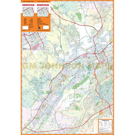 Birmingham Alabama Street Map Gm Johnson Maps
