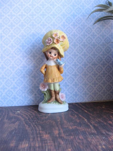 Small Girl Ceramic Figurine 70s Ceramic Girl Child