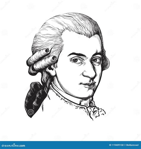 Vector Wolfgang Amadeus Mozart Repeating Seamless Pattern Black