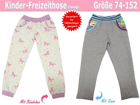 Insgesamt 45 seiten nähanleitung mit 54 ausdrucksstarken fotos! Lange Kinderhose Größe 74-152 - Schnittmuster & Nähanleitung