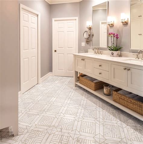 Clean And Bright Bathroom Look By Stone Impressions Bathroom Floor