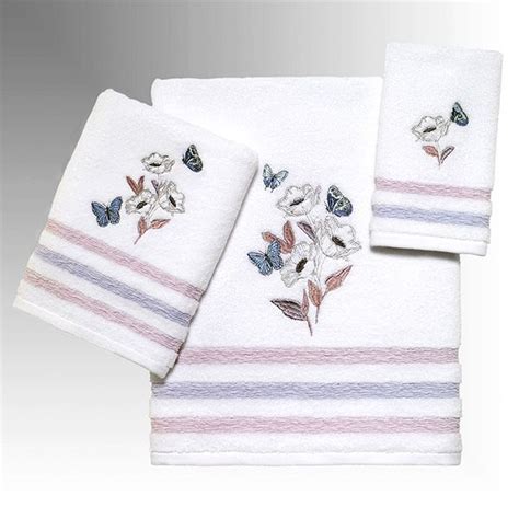 In The Garden Embroidered Butterfly Floral Bath Towel Set In 2020