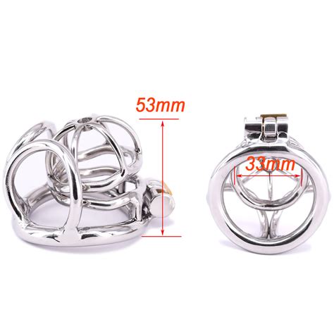 Stainless Steel Male Chastity Cage With Anti Off Ring Small Metal