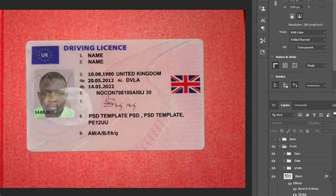 Uk Drivers License Psd Template E T Card Store Bd