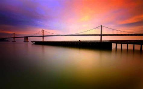 Free Download Hd Wallpaper Soothing View California Bridge Sunset