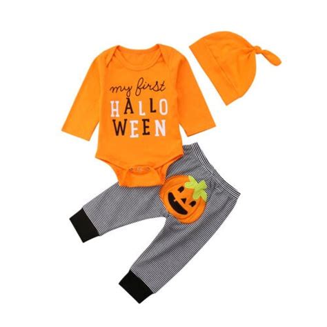 3pcs Halloween Baby Clothes Set Newborn Kids Baby Boy Girl Outfits Long