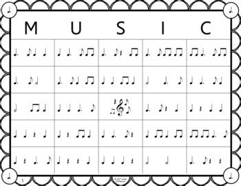 How they appear on a musical staff. Dotted Quarter Note Rhythm Bingo Game by Linda McPherson | TpT