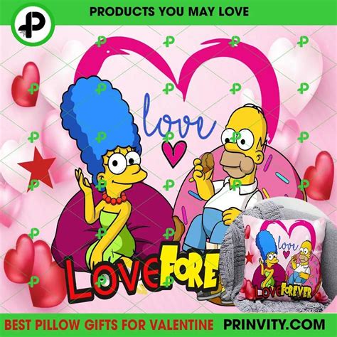 Homer And Marge Love Forever Valentines Day Pillow The Simpsons