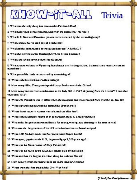 Know It All Trivia There Is Always Someone That Knows It All Etsy Funny Trivia Questions