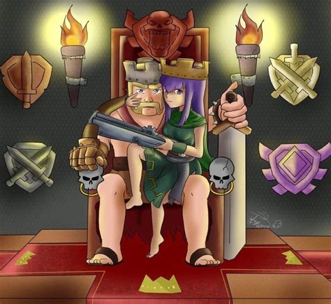 Clash Of Clans Barbarian King And Archer Queen Clash Royal Cartas