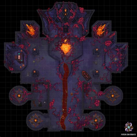 Volcanic Castle Walls Battle Map X Dndmaps In Dungeon Maps Images And Photos Finder
