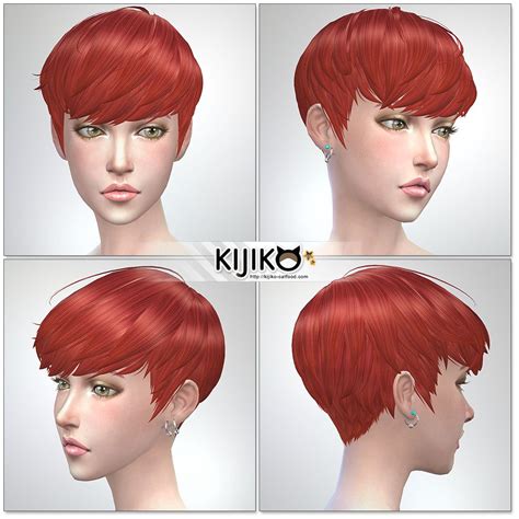 Sims4 Hair For Female Feminine Frame シムズ4髪型 詳細 Sims Hair Pixie