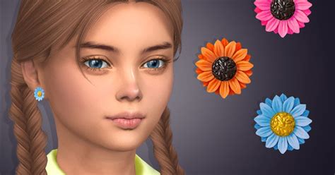 The Sims 4 Mody Do Gry Kolczyki Słonecznikowe Dla Dzieci Od Giulietta 436