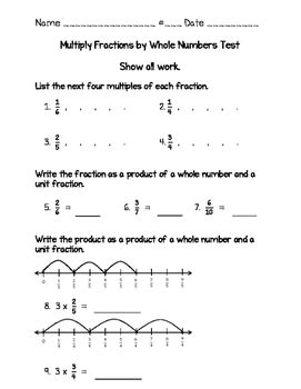 Can be given out at the end of each lesson to assess the students'. Multiplying Fractions Test 4th Grade (Go Math Chapter 8) | Teaching Resources