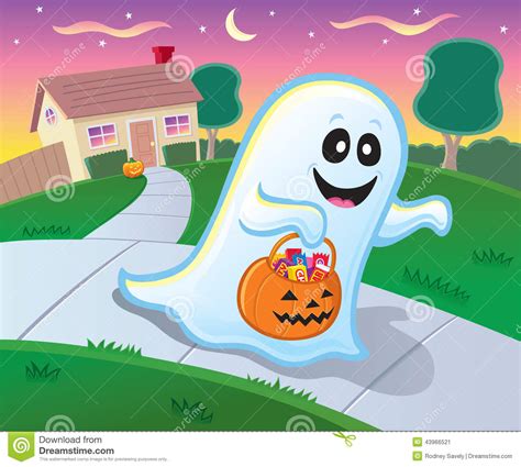 Trick Or Treating Ghost Stock Illustration Illustration Of