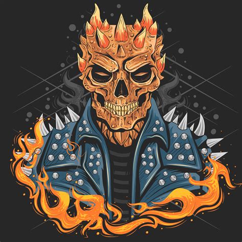 Skull With Fire 1226028 Vector Art At Vecteezy