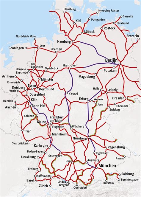 Germany Rail Map Train Map Germany Train Travel