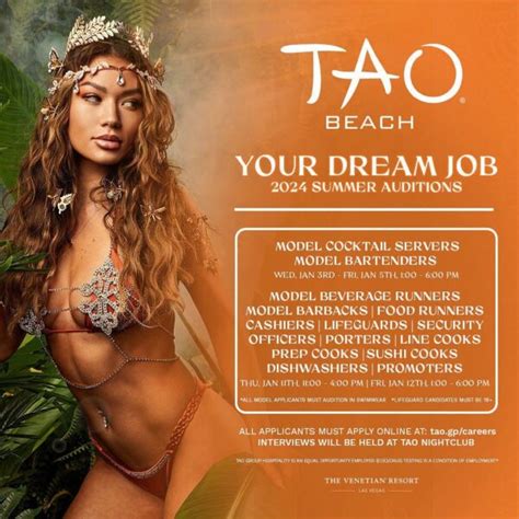 Tao Beach 2024 Auditions Interview Info For All Positions