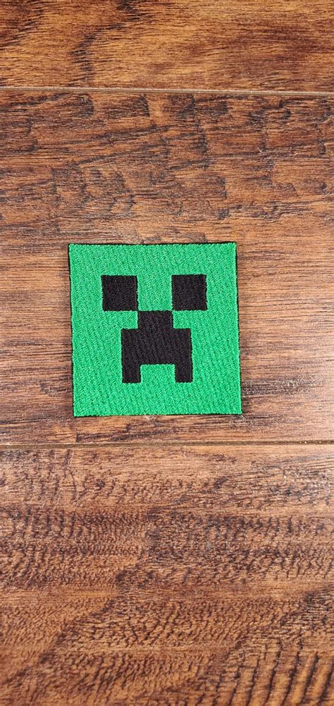 Minecraft Embroidered Creeper Inspired Iron On Patch Etsy