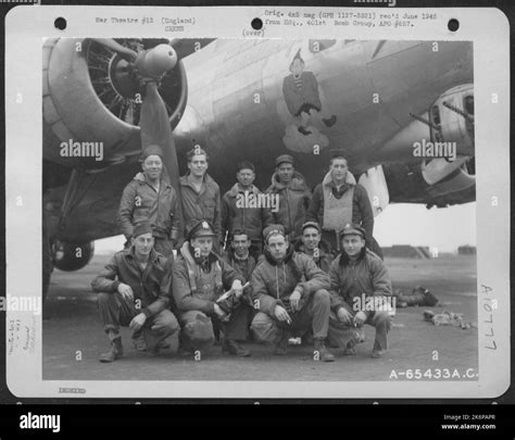 Crew 5 Of The 613th Bomb Squadron 401st Bomb Group Beside The Boeing