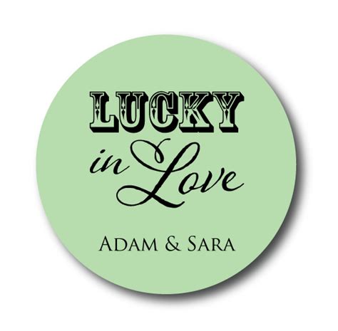 lucky in love custom wedding stickers personalized labels stick em up labels
