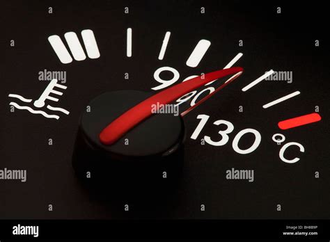 Detail Of A Temperature Gauge In A Car Stock Photo Alamy