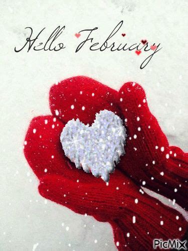 Red Mitten And Snow Heart Hello February Winter S February February