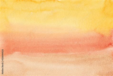 Watercolor Light Yellow Orange And Peach Gradient Background Painting