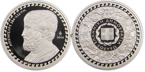 Griechenland 10 Euro Gedenkmünze Silber 2014 Aristoteles Pp Eurofischer