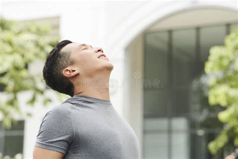 Man Breathing Fresh Air Stock Image Image Of Wellness 151411091