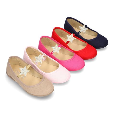 Special Dress Cotton Canvas Ballet Flat Shoes With Star Design Tk022