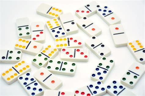 Colored Dominoes Lined Up Domino Effect Stock Image Image Of Colored