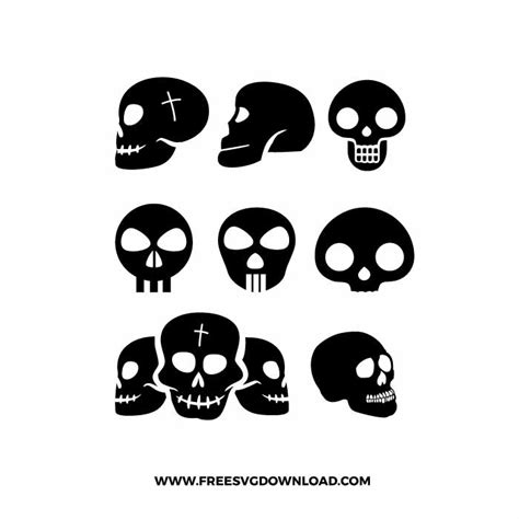 Skull Silhouette SVG PNG Free Halloween Cut Files