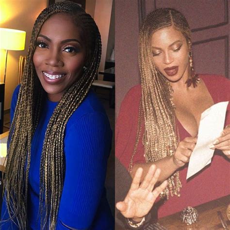 Tiwa Savage And Beyonce Rocking Long Blonde Braids Potrix