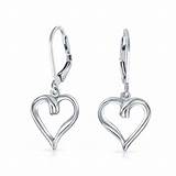 Sterling Silver Open Heart Earrings Photos