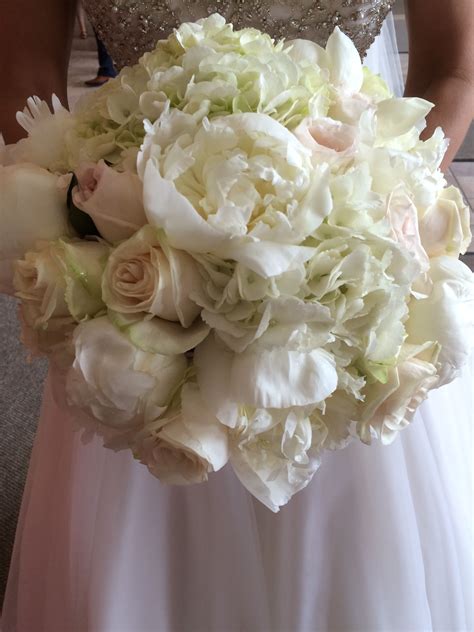 Classic Bridal Bouquet Of Hydrangeas Roses And Peonies